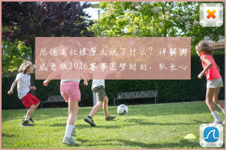 厄德高社媒原文说了什么？详解挪威晋级2026赛事圆梦时刻，队长心声曝光